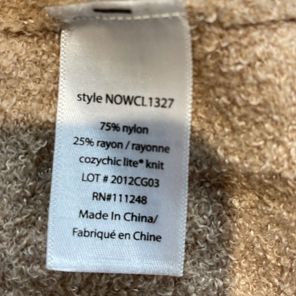 Barefoot Dreams CozyChic Lite OPEN FRONT CARDIGAN Sweater in Beige Size Medium - Picture 7 of 9